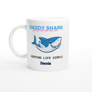 DADDY SHARK MUG - witte keramische mok van 11 oz