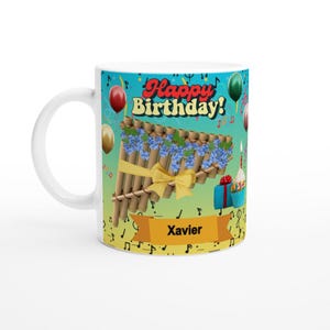 Personalized Pan Flute Birthday Mug: Musical Gift