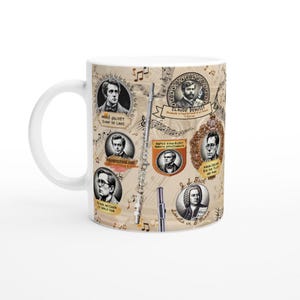 Flute Masterpiece Mug: Classical Composers Gift