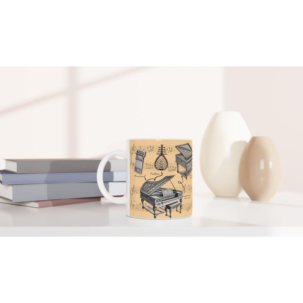 Taza Personalizada Con Diseño De Piano - 325 Ml, Cerámica, Para Regalo De Músico O Aficionado