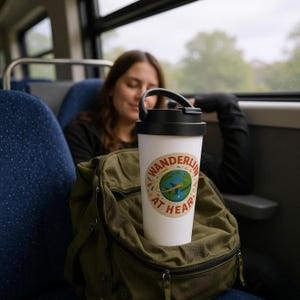 Personalized Wanderlust Travel Mug: Stainless Steel Adventure Cup