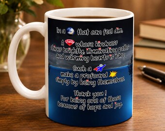 TAZA DE GRACIAS - Taza de cerámica blanca de 11 oz - Regalo de aniversario, cumpleaños, agradecimiento a mejores amigos