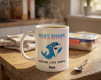 Baby Shark-mugg: 340 ml keramisk kaffemugg