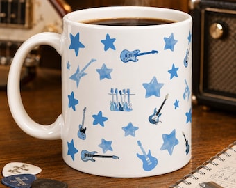 Electric Guitar Star Mug: Rock Music Lover Gift