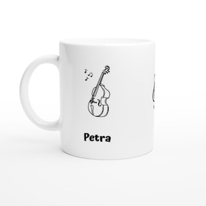 Personalized Double Bass Sketch Mug - Music Gift