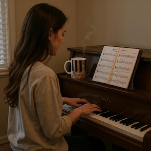 Piano Keyboard Mug: Ceramic Coffee Cup for Music Lovers