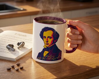 Felix Mendelssohn Pop Art Mug: Colorful Music Lover Gift