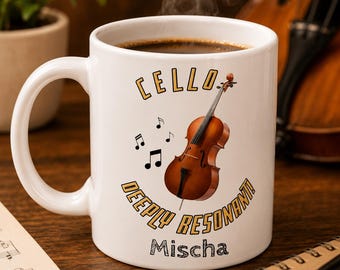 Cello Music Mug: Deeply Resonant Ceramic Mug - 11oz