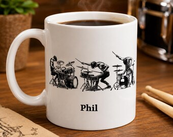 Personalized Drummer Mug – Sketch Art