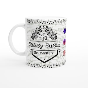 PERSONALIZED SAXOPHONE BAND 11oz Ceramic Mug, Present for music enthusiast, birthday gift, band practice