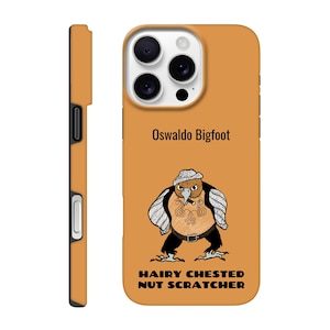 Funda para teléfono Tough Bird: Diseño masculino personalizable con humor peculiar, hombre varonil, protección extra, rascador de nueces con pecho peludo, arte extraño