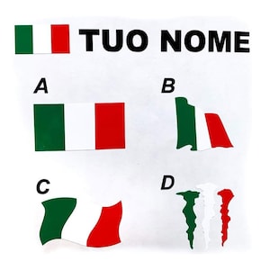 Adesivi Resinati Bandiera Nazionale Italia Italy Flag Italiana Auto Moto  Bici 3D