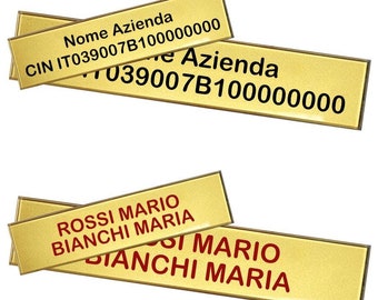 Targhette in Plexiglass Personalizzate con Nome o Codice Cin Incise vari formati e colori Targa Citofono Posta Targhe Rettangolari e Ovali