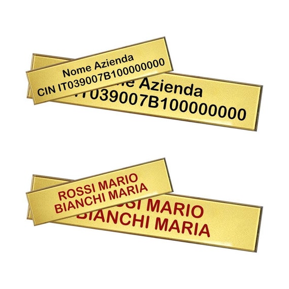 Targhetta Nome Personalizzata In Oro Per Cassetta Postale - Incisione Laser, Adesivo 3M, Made In Italy