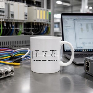 PLC Programmer Coffee Mug, Funny Automation Engineer Gift, Ladder Logic Cup, Industrial Control Tech Present, Siemens Mechatronics Joke