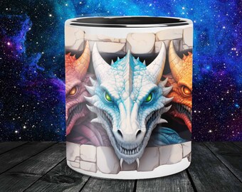 3D Elemental Dragon Mug: Fantasy Gamer Coffee Cup