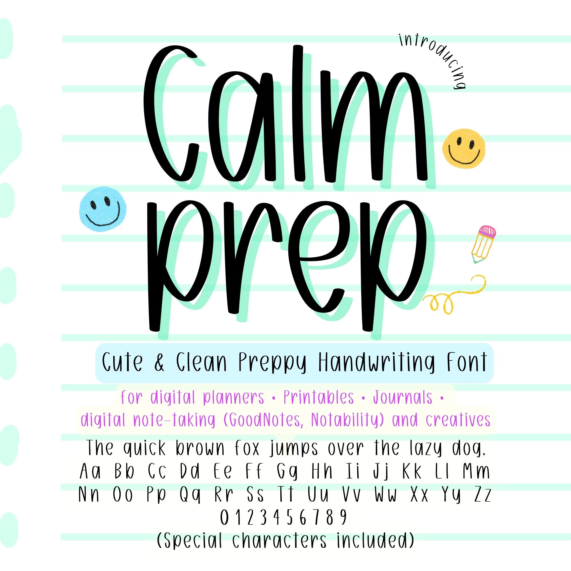 Clean Preppy Handwriting Font, Neat Handwritten for Planner, Goodnotes ...