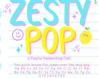 Elegancki krój pisma odręcznego, krój pisma odręcznego do cyfrowych planerów, notatek, naklejek, Goodnotes, Canva, Procreate | ZestyPop