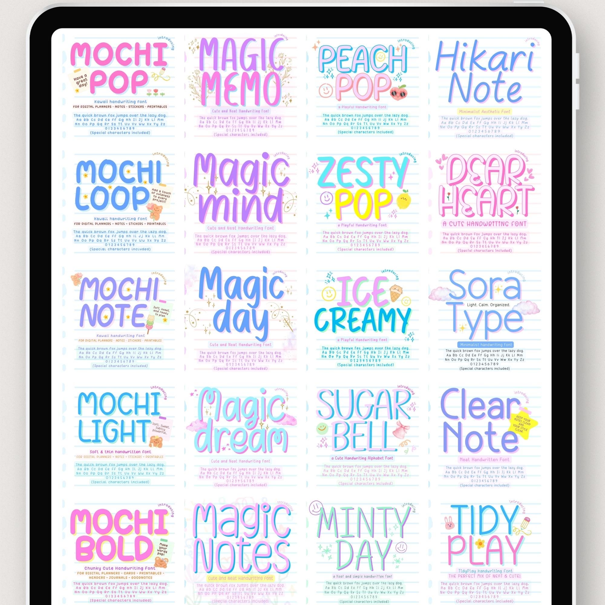 Neat Handwriting Font Bundle V.5 – 20 Handwritten Fonts for Notes ...