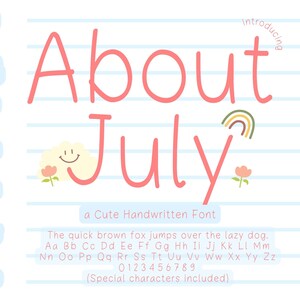 Neat Handwriting Font, Handwritten Font, Note Taking font, Goodnotes Font, Planner Font, Procreate Font, Minimal Font, Cozy Font, About July