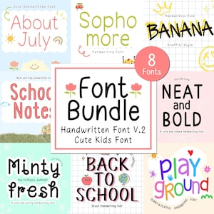 手書きフォントバンドルV.2、すっきりとしたフォント、手書きフォント、Procreateフォント、Canvaフォント、メモ取りフォントバンドル、子供向けフォント、学校用フォント