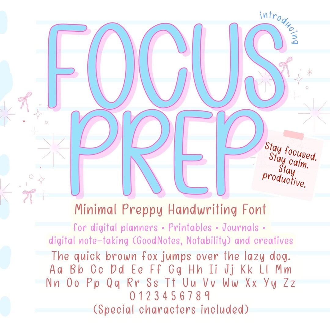 Preppy Handwriting Font, Neat Clean Handwritten Font for Minimal ...