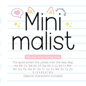 Minimalistische Schriftart, Handschriftliche Schriftart, Ordentliche Handgeschriebene Schriftart, Einfache Schriftart, OTF-Schriftart für Goodnotes, Notion, Digitaler Planer, iPad, Canva, Studenten