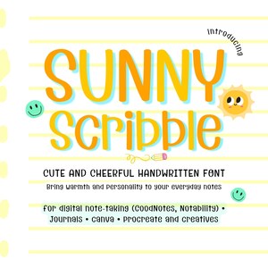 Clean Preppy Handwriting Font, Neat Handwritten for GoodNotes, Planner, Study Notes, Canva, Teacher Printables, Journals | Sunny Scribble