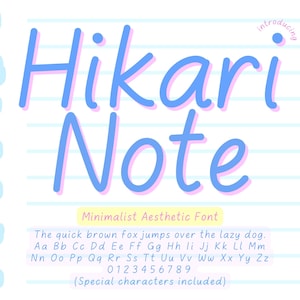 Hikari Note: fuente de escritura suave para agendas digitales, diario digital atractivo, GoodNotes / Toma de notas minimalista, Notability