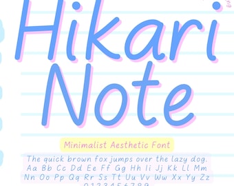 Hikari Note – Light Handwriting Font for Digital Planners, Cute Digital Journaling, GoodNotes | Minimalist Aesthetic note-taking, Notability