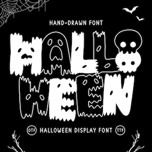 Display Font, Halloween Font, Spooky Font, Procreate Font, Kid Font, Teacher Font, Canva Font, Children Font, School Font, Cute Hand drawn