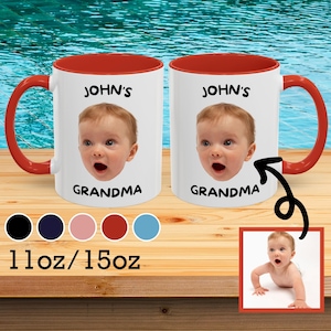 Personalized Baby Face Photo Mug For Grandma Birthday,Custom Baby Face Mug,Baby Face Coffee Mug,Fathers Day Gift,Mothers Day Gift