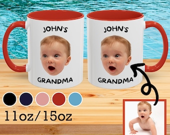 Gepersonaliseerde babyfotomok: gepersonaliseerd omacadeau