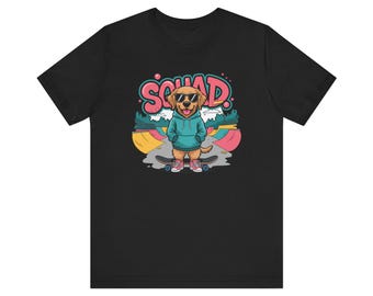 Golden Retriever Skatepark Art T-shirt, Funny Dog Graphic Tee