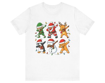 T-shirt Dabbing Santa Reindeer Squad, grappig kerst-T-shirt