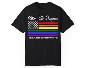 We The People-T-shirt regenboogvlag: LGBTQ Pride-uniseks T-shirt