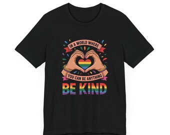Rainbow Hands Heart Pride T-Shirt: Be Kind LGBTQ+ Apparel