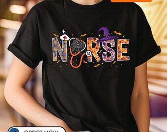 Halloween-T-shirt griezelige verpleegster: griezelig T-shirt medisch personeel