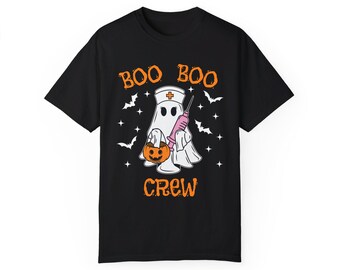 Koszulka Boo Boo Crew: Zabawna koszulka z napisem Ghost Nurse na Halloween