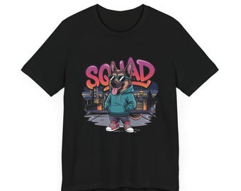 German Shepherd Dog Tee: Urban Hip Hop Graphic Unisex Shirt