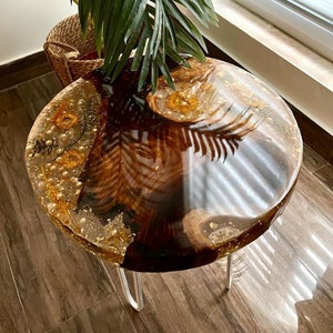 Epoxy Resin Coffee Table Wood, Unique Wooden Coffee Table, Modern Side End Table, Coffee Table for Living Room Home Decor,Perfect Gift