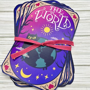 Páginas de diario basura con temática de cartas del tarot de Black Kitty: 11 páginas de diario basura, suministros para diarios, álbumes de recortes, diario basura