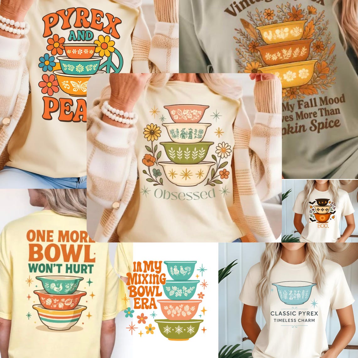 Vintage Pyrex Mega Store Bundle - 150 Pyrex PNG Designs - Commercial ...