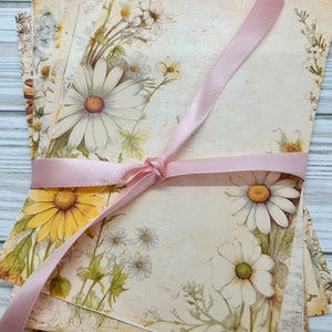 Pages de journal indésirables - marguerites de printemps 12 pages de journal indésirables papiers articles de journal scrapbooking éphémères