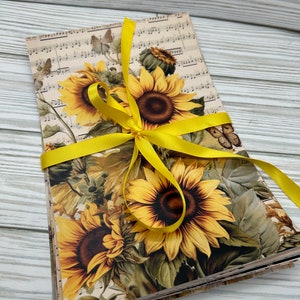 Pages de journal indésirable - 12 pages de journal indésirable, fournitures de journal tournesols, papiers de scrapbooking éphémères, journalisation indésirable
