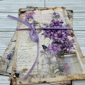 Pages éphémères de journal indésirable - 12 pages de journal indésirable Lavande douce fournitures de scrapbooking