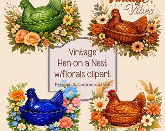 Hen on Nest, Indiana Glass, Carnival Glass, Vintage Glass, Chicken