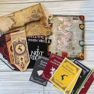 Junk Journal ephemera “GOT-Game of Thrones” 20pc + sobre scrapbooking tarjetas de diario de medios mixtos etiquetas artesanías efímeras