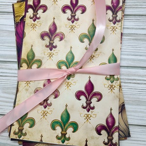 Páginas de Junk Journal - Mardi Gras 12 páginas de diario basura suministros de scrapbooking papeles efímeros dragones midevil