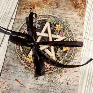 Papéis/páginas de diário de lixo “Guirlandas de pentagrama” - 8 páginas de lixo eletrônico, suprimentos de diário, artesanato para scrapbooking